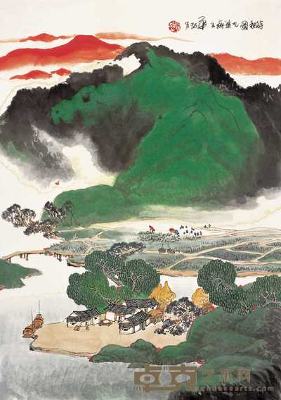 华拓 莳秧图 镜心 60×42cm